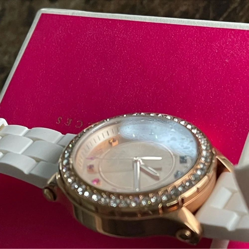 Juicy Couture Watch white strap / rose gold face/ multi color